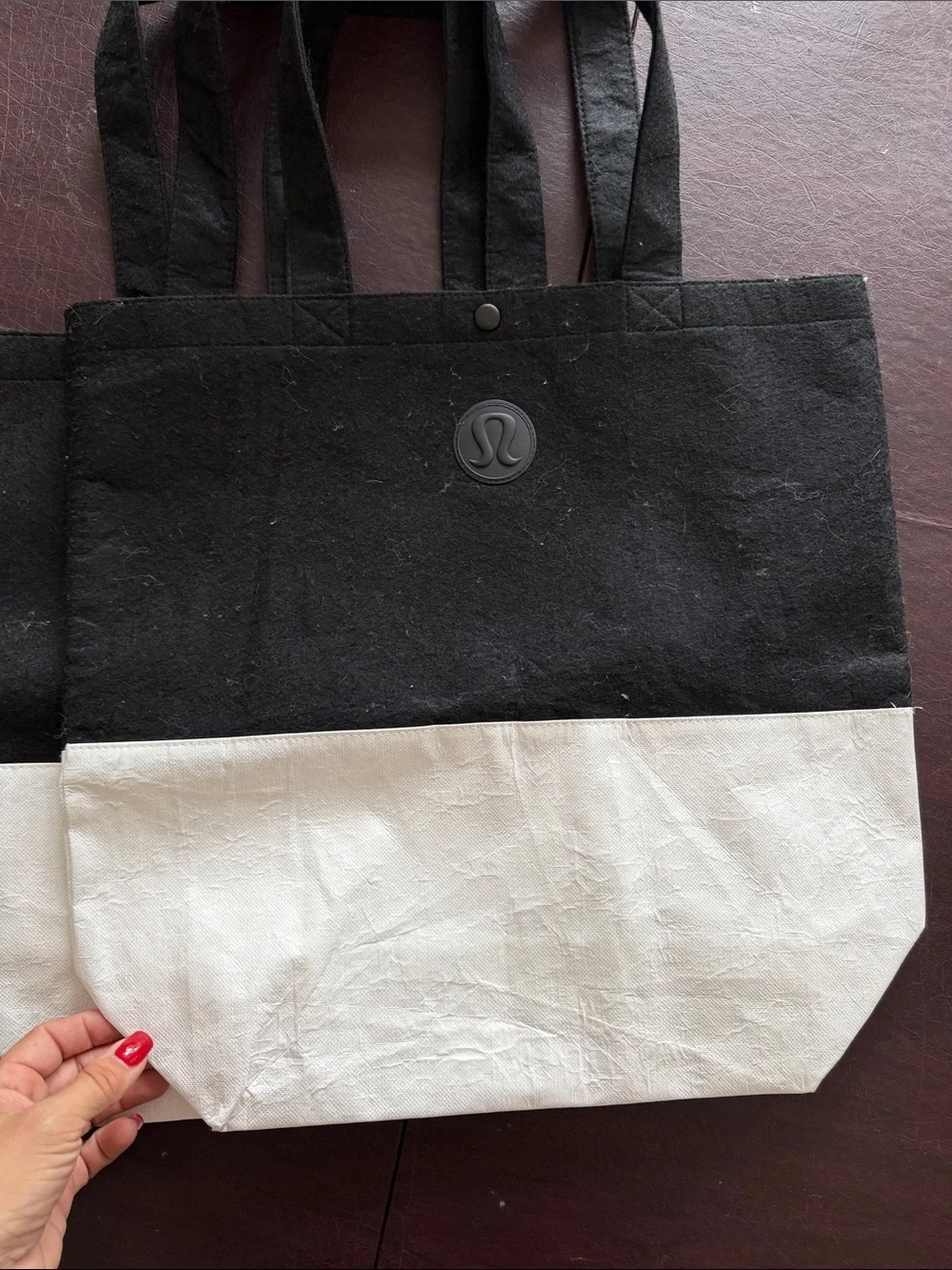 lululemon athletica Black and White Colorblock Tote Set of 3